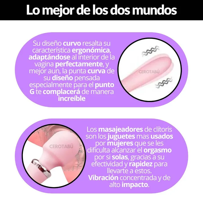 Vibrador Masajeador De Clítoris Hitachi 2 En 1 Recargable Luxury