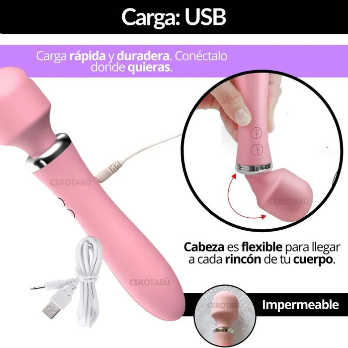 Vibrador Masajeador De Clítoris Hitachi 2 En 1 Recargable Luxury