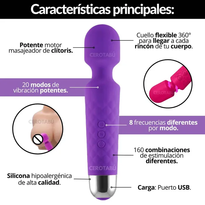 Vibrador Masajeador De Clítoris Hitachi +Grande 160 Vibraciones