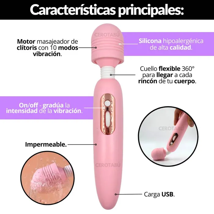 Vibrador Grande Masajeador De Clítoris Hitachi Recargable