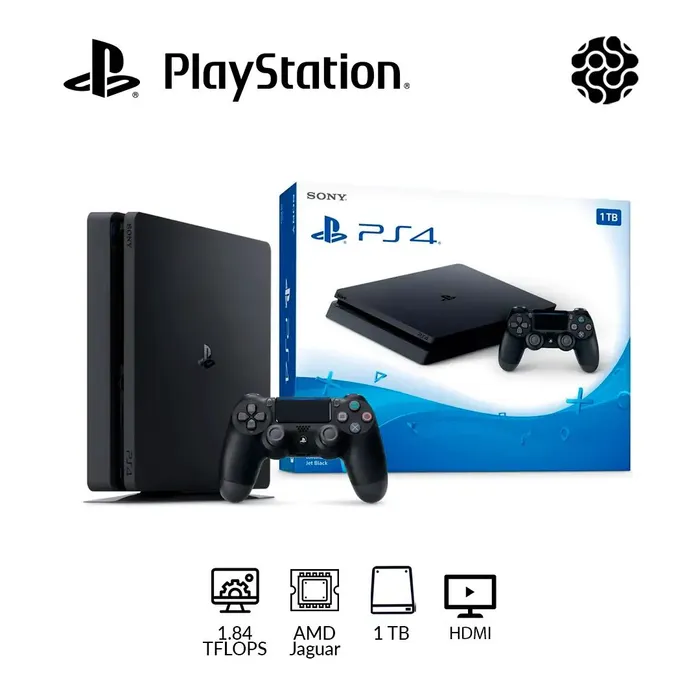 Playstation 4 Slim 1 Tera Usada+Control +Garantia 6 Meses+Forro Control