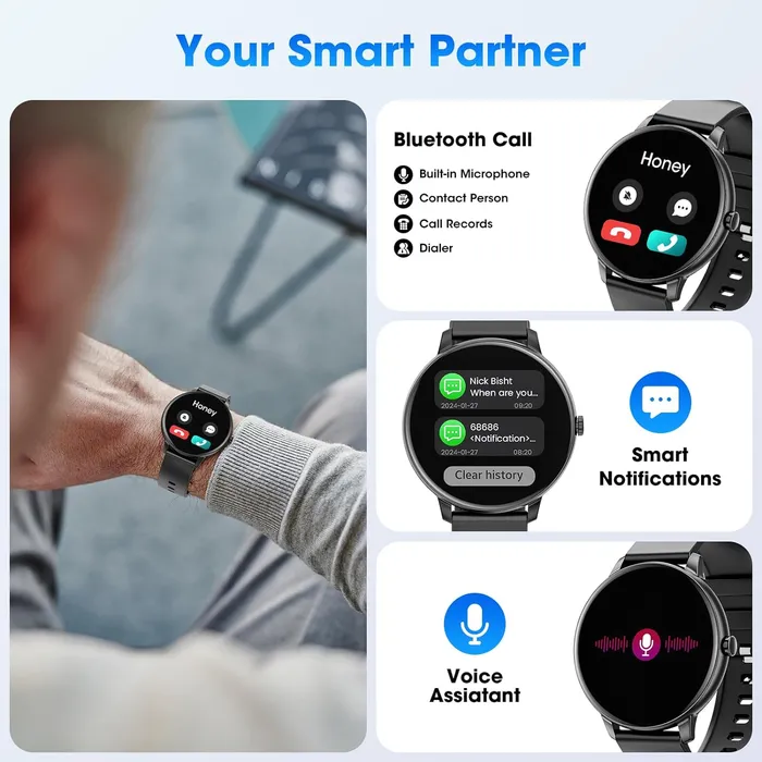 Reloj Inteligente Para Iphone Y Android, Rastreador De Actividad Física De 1.39 Pulgadas Con Frecuencia Cardiaca