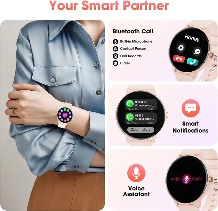 Reloj Inteligente Para Iphone Android, Rastreador De Actividad Fisica De 1.39 Pulgadas Con Frecuencia Cardiaca