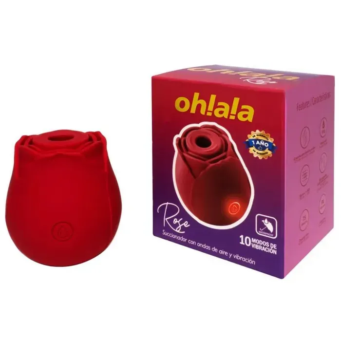 Vibrador y Succionador Ohlala Rose Rojo