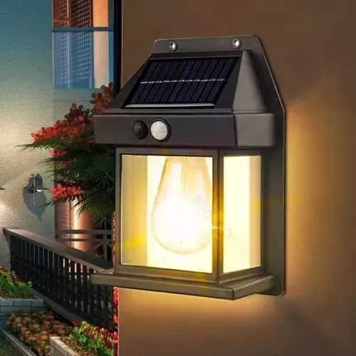 Lámpara Farol Luz Led Reflector Con Panel Solar Exteriores