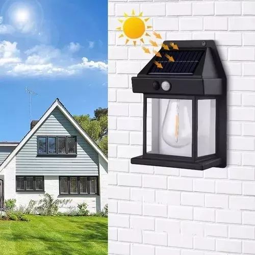 Lámpara Farol Luz Led Reflector Con Panel Solar Exteriores