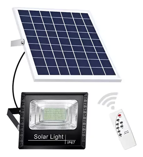 Lampara Reflector Solar Recargable 75w Con Control + Panel