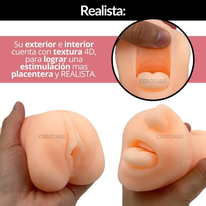 Vagina Y Boca Masturbador Sexual Masculino 2 En 1 Silicona