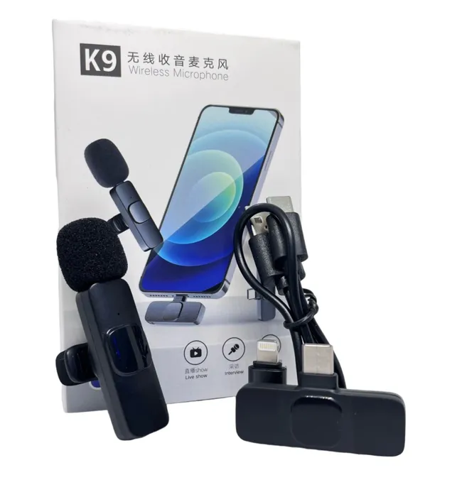 Microfono K9 Inalambrico 2 x 1 Solapa Para iPhone/tipo C