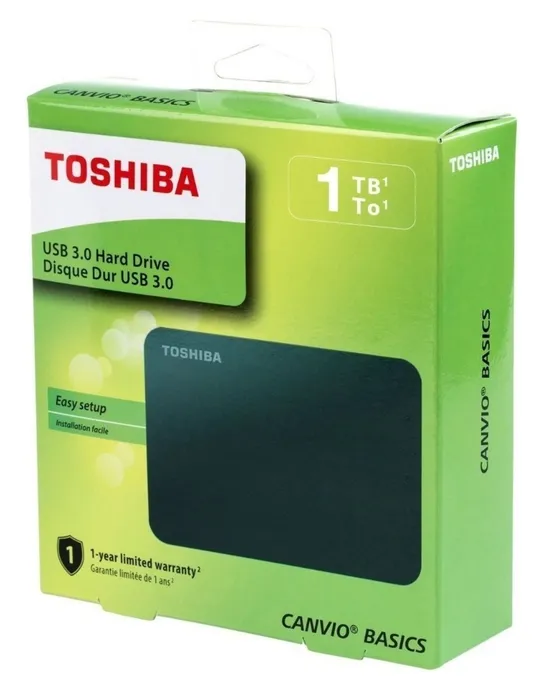 Disco duro externo Toshiba Canvio Basics HDTB410XK3AA 1TB negro