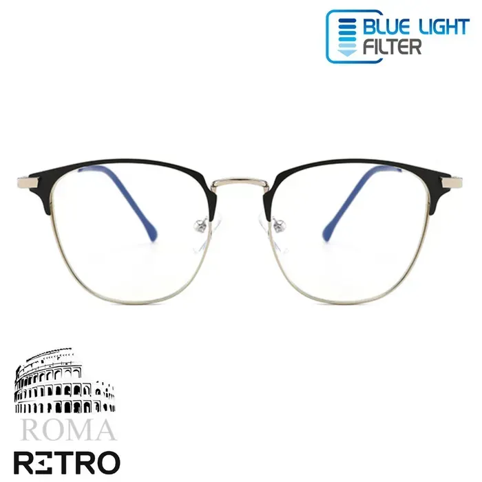 Gafas Óptica Retro® Di Roma Dark Silver Anti Blue Profesional Original Luz Azul