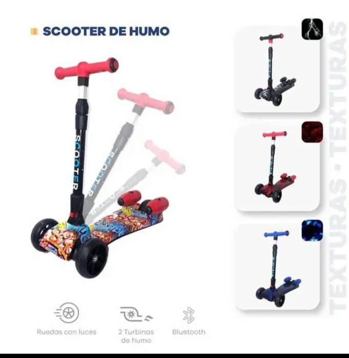 Patineta Humo Scooter Niños Bluetooth Música Luces Recargabl