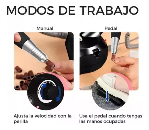 Pulidor De Uñas 35000 Rpm Electrico Alto Rendimiento + Pedal