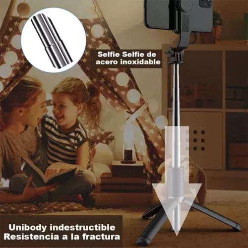 Palo Selfie Stick Bluetooth Remoto Trípode Luz Led + Control