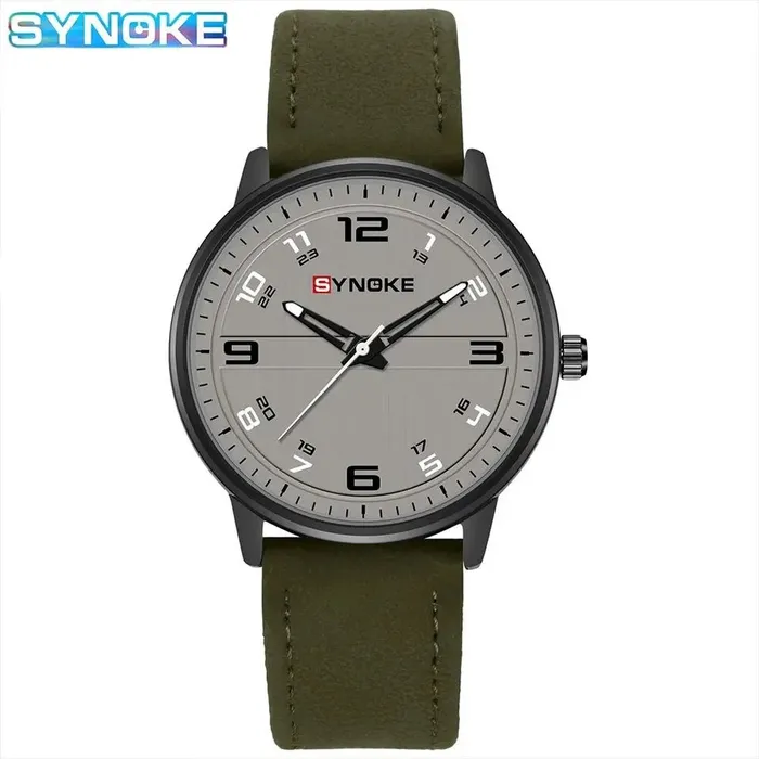 Reloj De Cuarzo Para Hombre SYNOKE Cronógrafo Retro Con Correa De Negocios