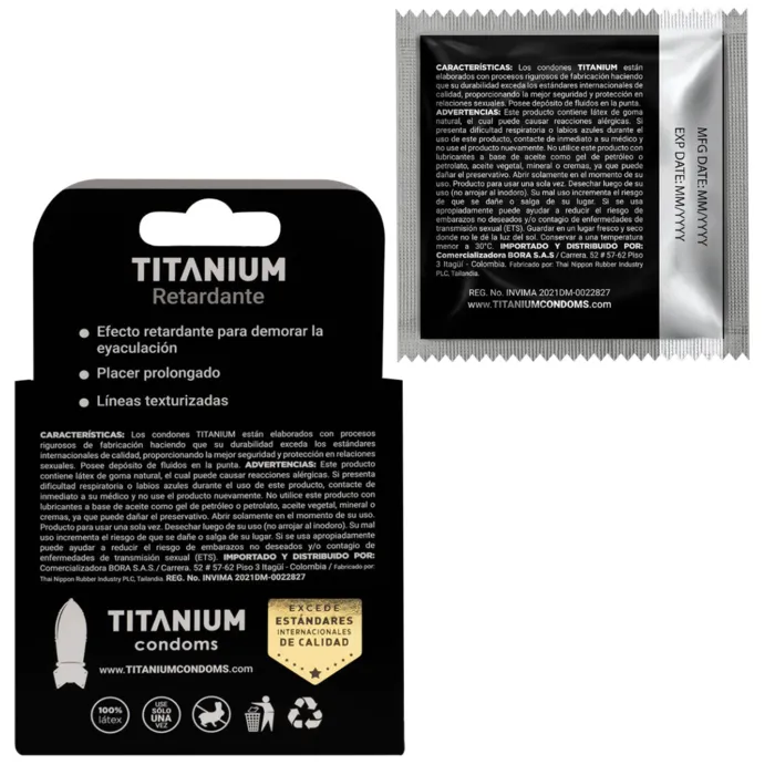 Condones Titanium Retardante x12