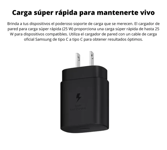 Cargador Samsung 25w Original Carga Rápida