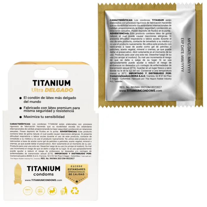 Condones Titanium Ultra Delgado X 12