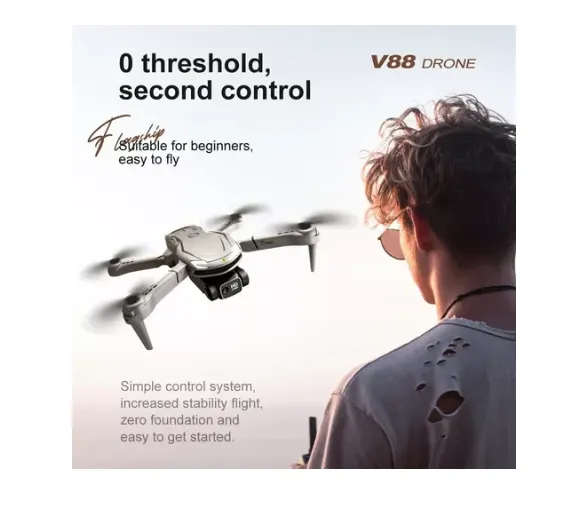 Mini Dron Inteligente V88 4k Hd Doble Camara