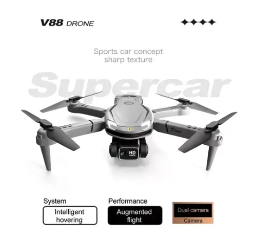 Mini Dron Inteligente V88 4k Hd Doble Camara