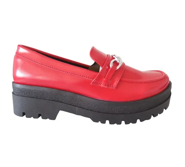 Mocasin con Plataforma para Mujer CALZADO GUERREROS WC-02 ROJO