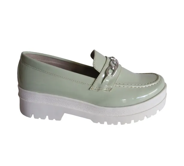 Mocasin con Plataforma para Mujer CALZADO GUERREROS WC-02 VERDE MANZANA