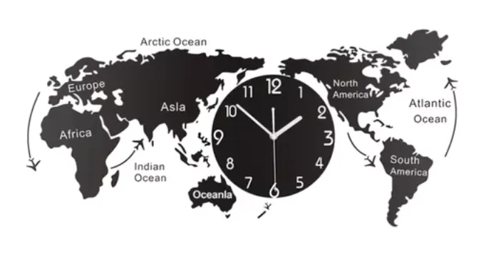 Reloj De Pared Grande Mapa Del Mundo Creativo (V-Tv) Ref: ZN-B0013