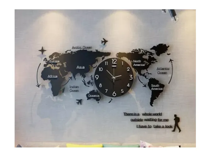 Reloj De Pared Grande Mapa Del Mundo Creativo (V-Tv) Ref: ZN-B0013