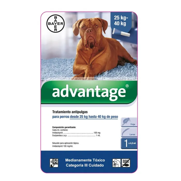 Antipulgas Para Perros Bayer Advantage  4.0 Ml Perros de 25 a 40 Kg