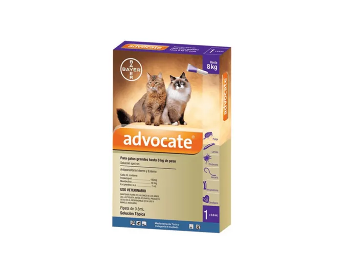 Antiparasitario Para Gatos Bayer Advocate 0.8 Ml Para gatos de hasta 8 Kg