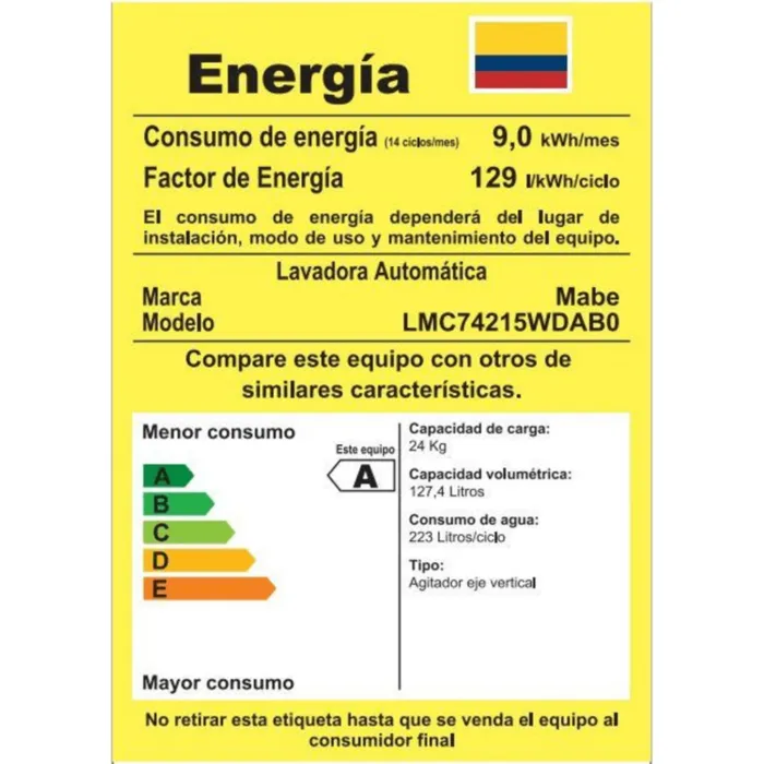 Lavadora Mabe Automática 24 kg - LMC74215WDAB0