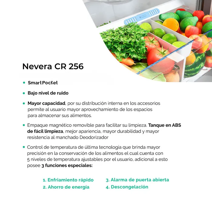 Nevera Challenger Lúmina Frost 256 Litros