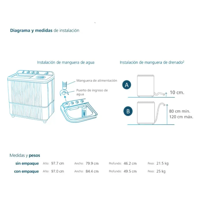 Lavadora Mabe Semiautomática 13 kg - LMD3123HBAB0