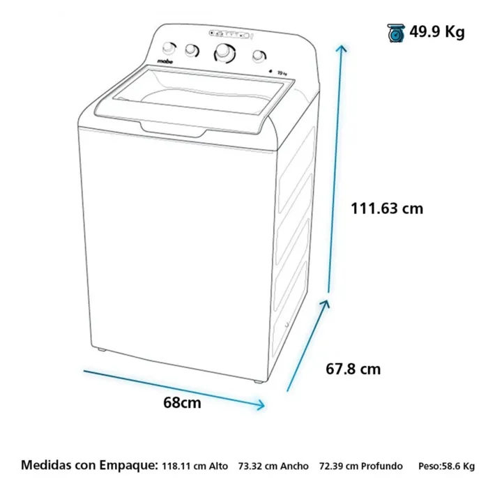 Lavadora Mabe Automática 19 kg - LMA79114WBAB0