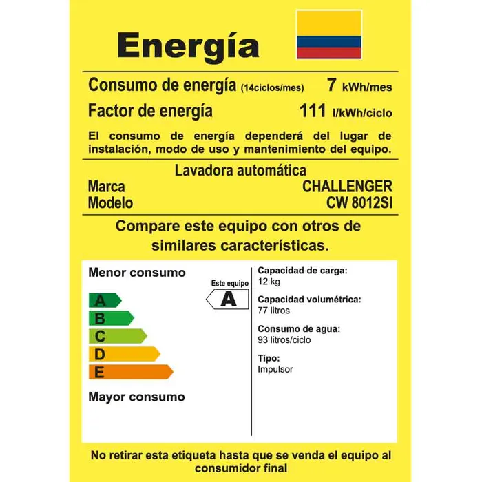 Lavadora Secadora Challenger Inverter Carga Frontal 12 kg