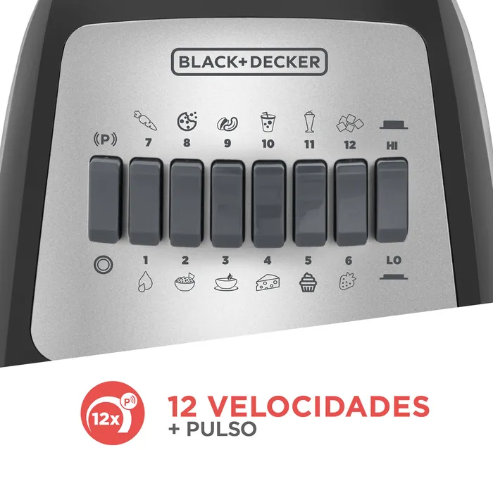 Licuadora Black+Decker 10 Velocidades Jarra de vidrio 1.25L BLBD210GB Licuadora Black + Decker 10 Velocidades Jarra de vidrio 1.25L