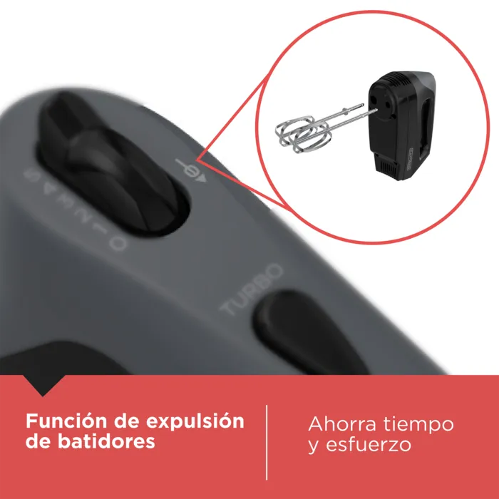 Batidora Black+Decker de mano liviana Negra MX1515-1BDLA Batidora Black+Decker de mano liviana Negra, MX1515-1BDLA