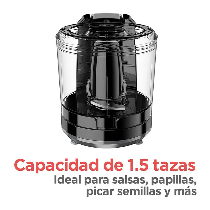 Picador de Alimentos Black+Decker One Touch 1.5 Tazas HC150B Procesador de alimentos BLACK+DECKER pica mezcla pulveriza 1.5 tazas