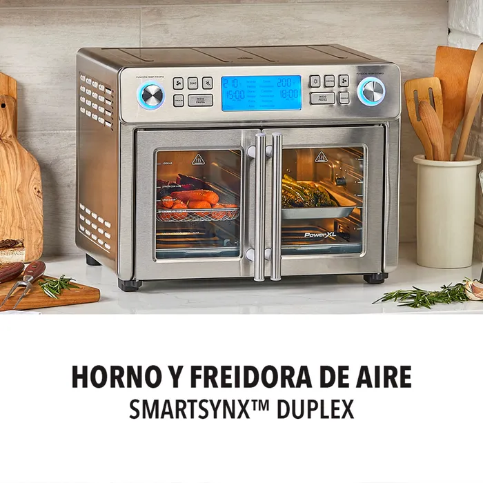 Horno y freidora de aire PowerXL dos zonas de cocción 24L