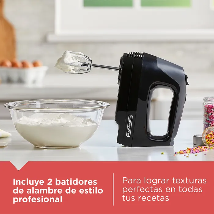 Batidora Black+Decker de mano liviana Negra MX1515-1BDLA Batidora Black+Decker de mano liviana Negra, MX1515-1BDLA