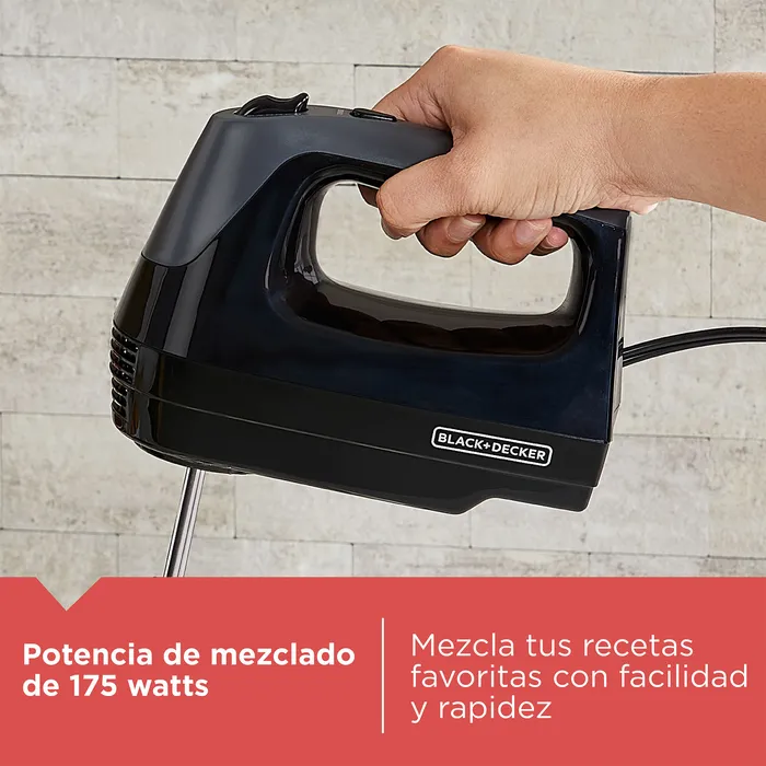 Batidora Black+Decker de mano liviana Negra MX1515-1BDLA Batidora Black+Decker de mano liviana Negra, MX1515-1BDLA