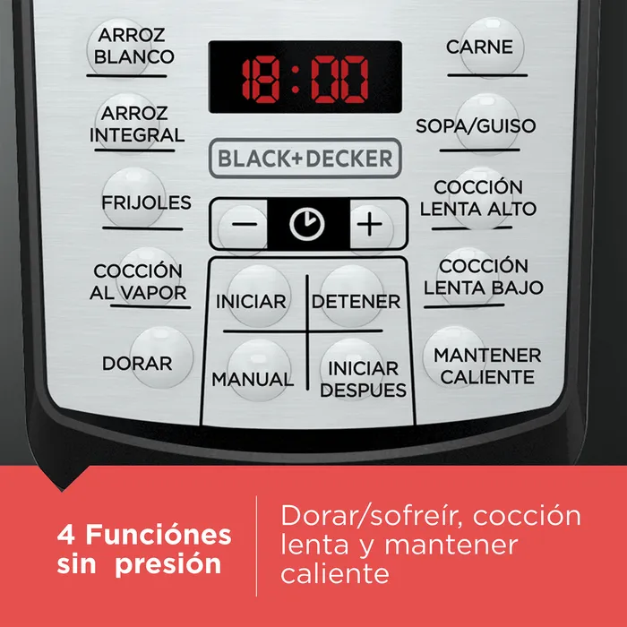 Olla multifunción Black+Decker 12 funciones de 5.7 L PR100B