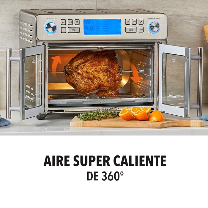 Horno y freidora de aire PowerXL dos zonas de cocción 24L