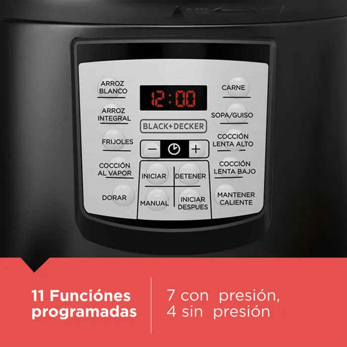 Olla multifunción Black+Decker 12 funciones de 5.7 L PR100B