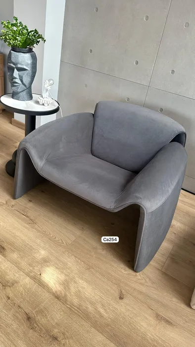 Silla moderna gris tela velvet CA254