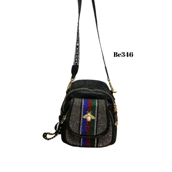 Morral negro detalles colores apliques brillantes BE346