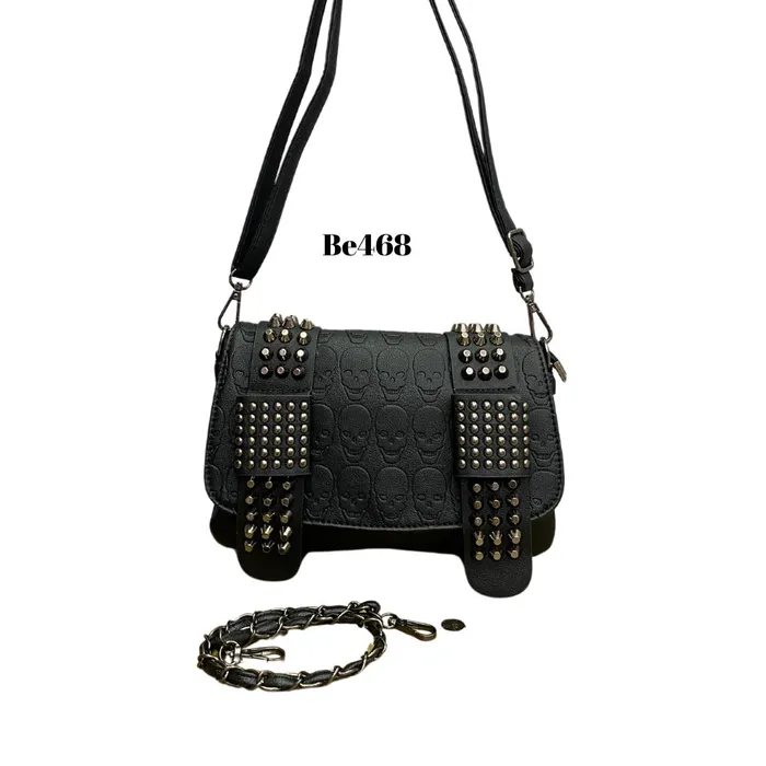 Bolso negro calavera BE468