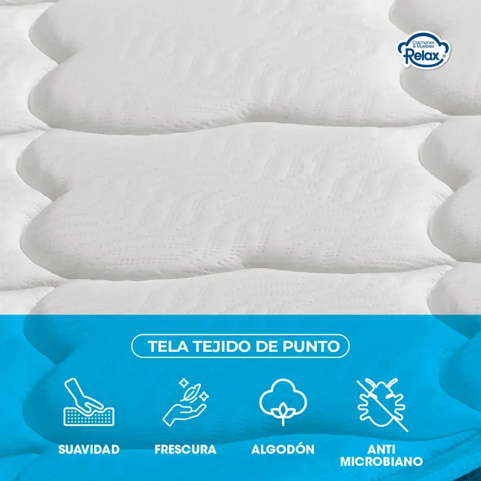 Colchón Sencillo Sleep Sense Colchones Relax 100x190x35cm Ortopédico Resortado Firmeza Intermedia MP colchon Sleep Sense sencillo