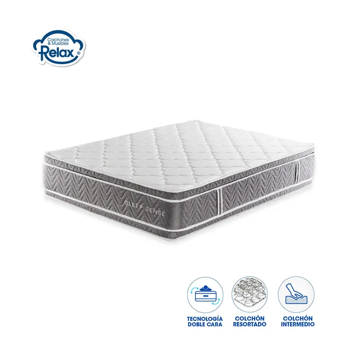 Colchón Doble Sleep Sense Colchones Relax 140x190x35cm Ortopédico Resortado Firmeza Intermedia MP colchon Sleep Sense doble