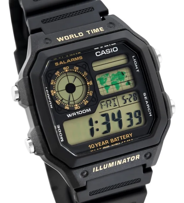 Reloj Casio AE-1200WH-1B Negro Deportivo Para Hombre